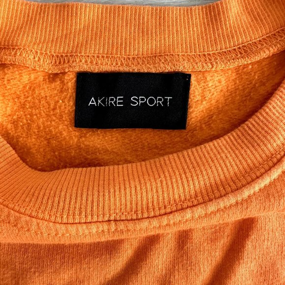 AKIRE Sport by Erika Orange Oversized Crewneck Sweatshirt Women Small S - Picture 3 of 8